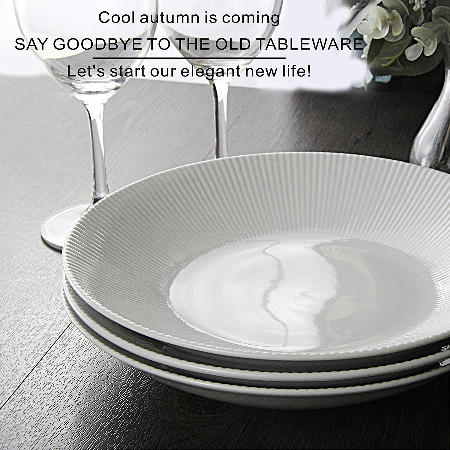 YHY 9.6-inch 30 oz Porcelain Serving Bowls, White Pasta/Salad Bowls 4 Set #Review #HGG17