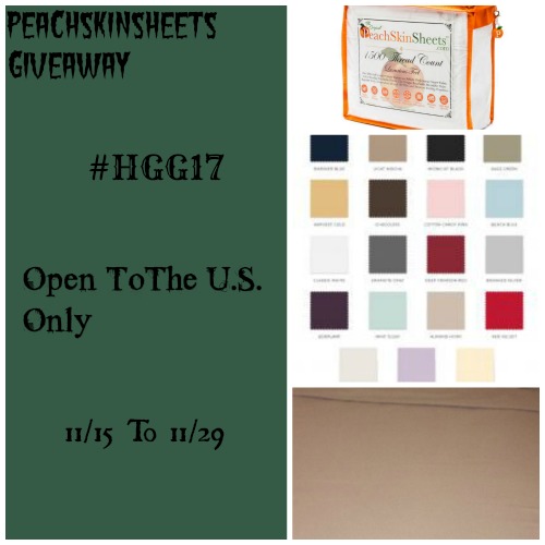 PeachSkinSheets #Giveaway{ends 11/29} #HGG17 @PeachSkinSheets