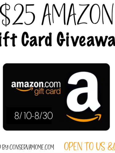 $25 Amazon Gift Card Giveaway[ends 8/30}