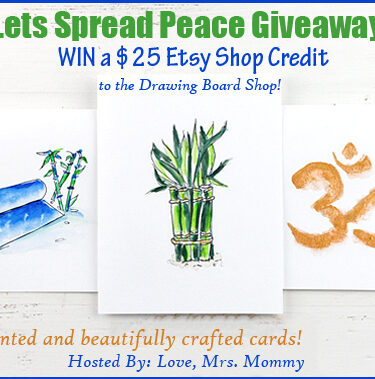 Lets Spread Peace $25 Etsy GC to the Drawing Board Shop Giveaway!{ends 9/8}